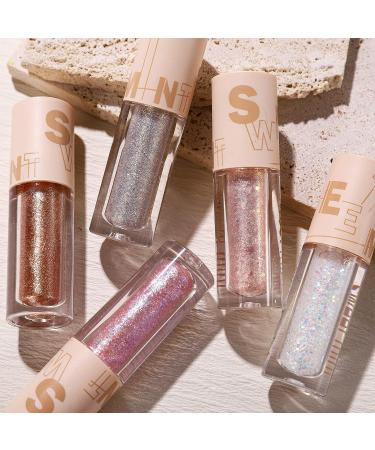 5PCS Korean Liquid Glitter Eyeshadow Set - Shimmer Metallic Makeup for High Pigmented, Long Lasting Eye Crystals - Buy Online on GoSupps.com