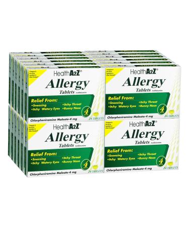 HealthA2Z Allergy Relief | Chlorpheniramine Maleate 4mg | 24 Packs of 24 Caplets (576 Total) | Value Pack | Antihistamine for Sneezing Runny Nose & Itchy Eyes