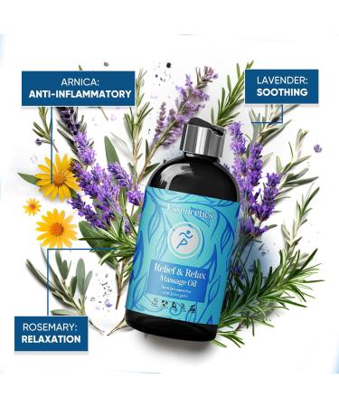Essencetics Muscle Pain Relief Massage Oil (8 OZ) - Soothing Arnika Lavender & Rosemary for Relaxation & Therapy - Buy Online on GoSupps.com