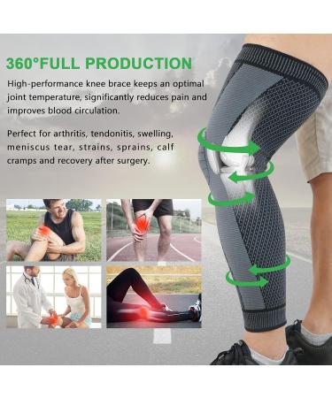 Shop Beister Full Leg Sleeve Knee Braces for Pain Relief | Compression Support for Meniscus Tear ACL & Arthritis - Black Medium Pair - Buy Online on GoSupps.com
