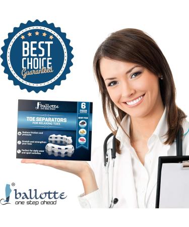 Ballotte Premium Toe Spacers (White 6 Pack) | Toe Separators for Feet - Toe Spreader & Foot Stretcher | Big Toe Straightener Bunion Corrector and Hammer Toe Corrector for Men and Women Toe Separator - 6 Pack - Buy Online on GoSupps.com