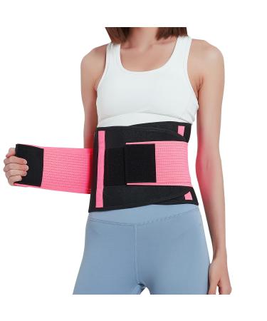 Qlwfov Back Support Belt for Women  Lower Back Brace for Pain Relief  Back Brace for Herniated Disc and Sciatica  back brace for lower back pain women-Size Large(Waist 28''-32'') Large Pink
