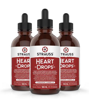 Strauss Naturals Heartdrops - Herbal Heart Support Supplement with European Mistletoe Aged Garlic Extract 100 ml Cinnamon Flavour Soy Free - Buy Online on GoSupps.com