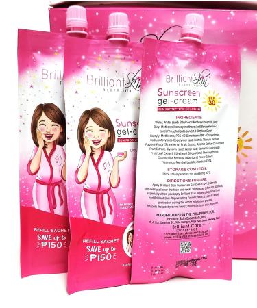 Brilliant Skin SPF 30 Sunscreen Gel-Cream Sachet 50g - Pack of 3 - Buy Online on GoSupps.com