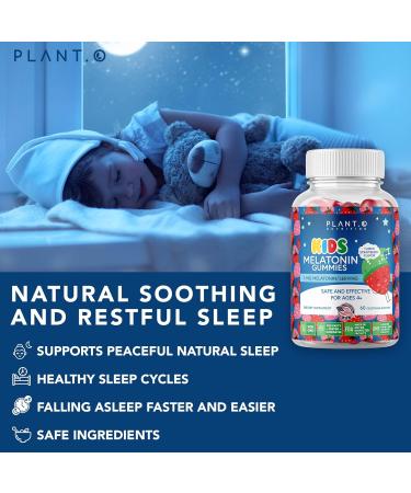 Kids Melatonin Gummies Fall Asleep Faster with 100% Drug Free Strawberry Cream Flavored Gummy for Natural Sleep Support | Vegetarian, Gluten Free | 60 Children s Melotonin Chewables - Buy Online on GoSupps.com