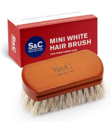 Stone and Clark Horse Hair Shoe Brush - Polish Your Leather to Perfection - Shoe Polish Brush with 100% Horse Hair Bristles & Concaved Beech Wood Handle (Mini White Hair Brush) Premium - Buy Online on GoSupps.com