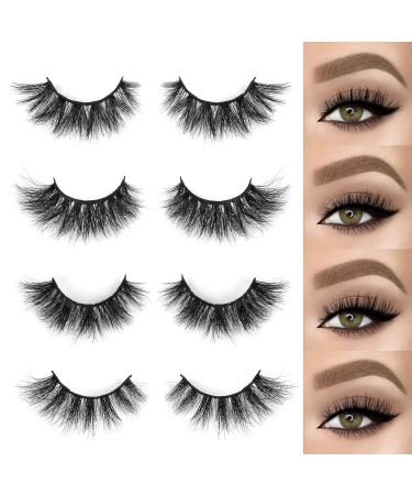 SY LASHES 18mm Mink 3D Cat Eye Fluffy Cross False Eyelashes - 4Pairs Luxury Volume 5D Fake Eyelashes - Buy Online on GoSupps.com