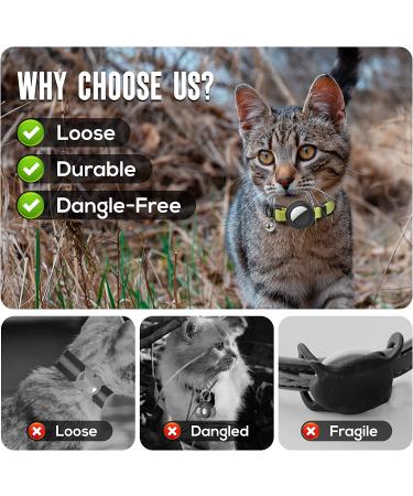 Adjustable AirTag Cat Collar with Bell | Sturdy Buckle | Yellow - Buy Online on GoSupps.com