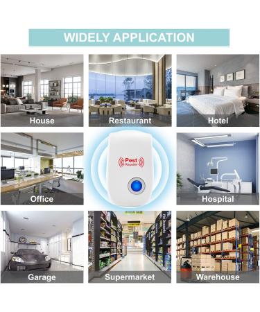 6 Pack Indoor Ultrasonic Pest Repeller- Electronic Pest Control for Insect, Mice, Spiders, Mosquitoes, Cockroaches - Buy Online on GoSupps.com