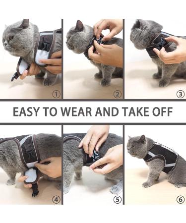 Adjustable Cat Leash & Harness Set - 150cm Breathable Reflective Stripping - Perfect for XS Cats - Brown - Buy Online on GoSupps.com