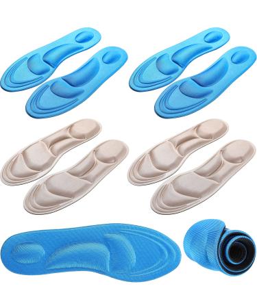 Shoe Insoles Women 4 Pairs Arch Support Insoles Breathable High Heel Inserts Cushion Inserts Shoes Pads Insole 5D Sponge Barefoot Comfort Insoles for Massaging Arch Pain Feet Sore Relief