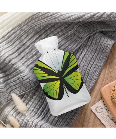 Buy Green Butterfly Hot Water Bottle with Plush Cover - Hand Warmer for Adults & Kids - 26.5x15.3cm - Fast International Shipping - Buy Online on GoSupps.com