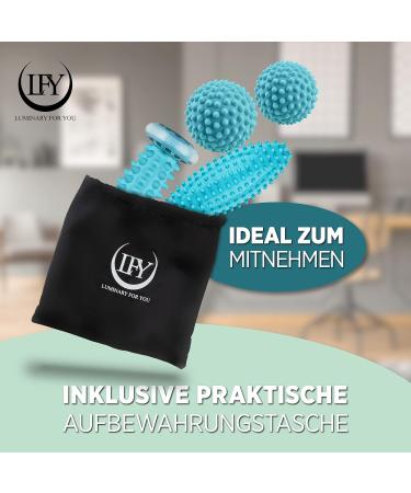 Lfy Foot Massage Set - 4-Piece Igelball & Fascia Roll for Plantar Fasciitis Relief | Muscle Massage for Hands Feet & Back - Buy Online on GoSupps.com