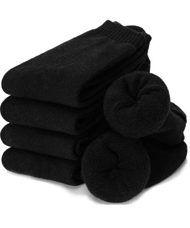 Merino Wool Hiking Socks 4 Pairs Thermal Warm Winter Cushion Moisture Wicking Boot Socks  for Men & Women Black B (5 Pairs) Large