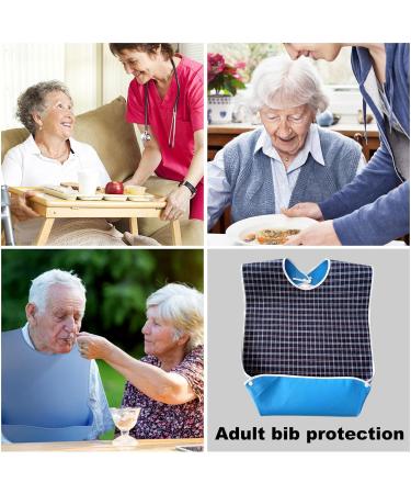 Adult Bibs for Eating - Waterproof Feeding Bib for Elderly with Crumb Catcher | Stylish and Comfortable Adult Bibs for Women for Nursing Home Care - Buy Online on GoSupps.com