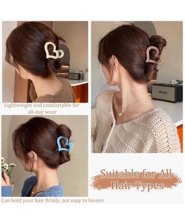 12 Pcs Heart Medium Claw Clips for Thin and Thick Hair - Strong Hold, Cute Heart Design, Non-Slip Jaw Clips in 12 Solid Colors for Women and Girls - Buy Online on GoSupps.com