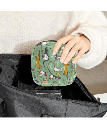 Women's Bonds Still Pad - Fancy Ratte Animal Green Portable Period Kit Bag | Feminine Product Bag for Girls - Buy Online on GoSupps.com