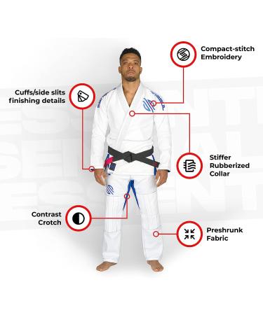 Sanabul Essential BJJ Gi - A2 White | Brazilian Jiu Jitsu Uniform - Buy Online on GoSupps.com