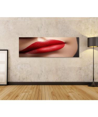 islandburner GBEN-Panox Image on Canvas Cosmetics Makeup Gloss Lipstick On Lips Closeup of Beautiful Female Mouth with Red and Pink Lipp Makeup Part Of Face Wall Living Room Home Office Bedroom Images - Buy Online on GoSupps.com