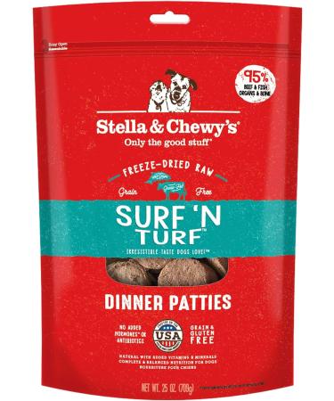 Stella & Chewy s Freeze Dried Raw Super Beef Meal Mixer & Freeze Dried Raw Dinner Patties Grain Free Dog Food Protein Rich Surf N Turf Salmon & Beef Recipe 25 oz Bag Beef + Beef Recipe 992 g (Pack of 1) - Buy Online on GoSupps.com