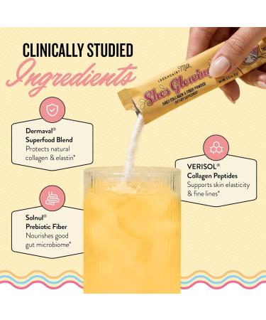 Legendairy Milk Collagen Peptides Powder & Prebiotic Fiber for Women Digestive Health Drink Mix Skin Cellulite Fine Lines & Regularity Tropical Flavor Supplement She s Glowing 18 Stick Packs - Buy Online on GoSupps.com