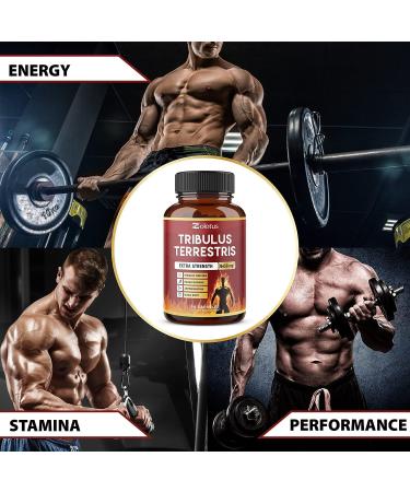 High Potency Tribulus Terrestris Capsules with Ashwagandha, Panax Ginseng, Saw Palmetto, Maca & Shilajit - 3 Month Supply for Boosting Energy, Mood, Stamina & Performance in Men & Women - Buy Online on GoSupps.com
