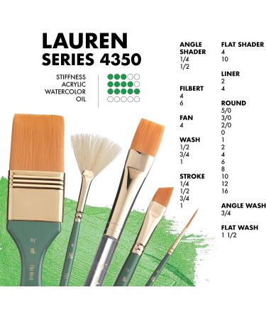 Princeton Artist Brush Co. Lauren Series 4350 Short Wash Size 1/2 Golden Synthetic Paintbrush - Buy Online on GoSupps.com