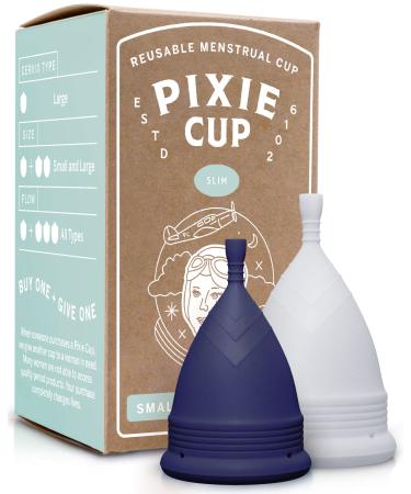 Two Soft Menstrual Cups - Most Comfortable Period Cups for Women with Tilted Cervix - Buy One We Give One - Includes Ebook Guide, Cleaning Wash Wipes, Lube, & Storage Bag -Tampon and Pad Alternative Soft Small & Large