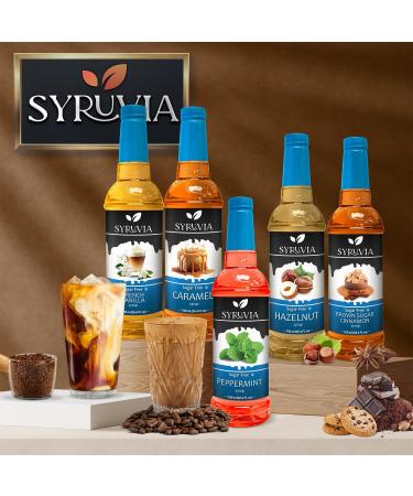 Syruvia Sugar-Free French Vanilla Syrup (25.4 fl oz) - Rich and Creamy French Vanilla Flavor No Added Sugar Kosher Gluten-Free Perfect for Crafting Guilt-Free Lattes Desserts  - Buy Online on GoSupps.com