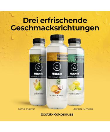 HyDR8 Sugar-Free Electrolyte Drink Refreshing Exotic Coconut Flavor | 5 Essential Electrolytes Including Magnesium | 12 x 500ml Perfect for Sports & Celebrations - Buy Online on GoSupps.com