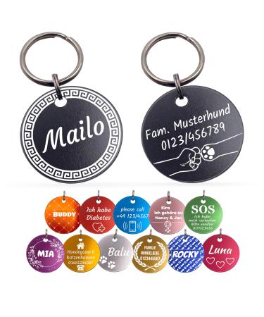 Unique branding |Distribution brands in single pack |Dog cat and master |Dog brand personalized |On both sides with engraving |round |30 & 35 mm (light blue 35mm) 35mm light blue