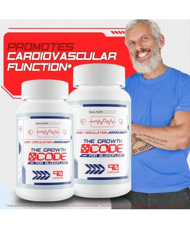 The Growth Code For Bloodflow - Advanced Blood Flow Supplement - Our Best Circulation Supplement - Vasodilator Nitric Oxide Boost Capsules - Max Blood Flow Circulation and Vein Support - Buy Online on GoSupps.com