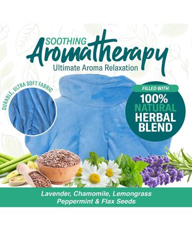 Weighted Microwavable Heating Pad for Neck and Shoulders - Hot/Cold Wrap for Deep Pressure Relief & Herbal Aromatherapy - Comfort Fit Design - 3lbs Light Blue - Buy Online on GoSupps.com