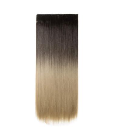 63cm Clip-In Hair Extensions - Heat-Resistant Dark Brown to Ash Blond - Realistic Tresse Hair Part - 120g Compression - Buy Online on GoSupps.com