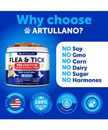 Flea and Tick Prevention for Dogs Chewables - Flea and Tick Treatment for Dogs - Natural Flea and Tick Supplement for Dogs - Oral Flea Pills for Dogs - Pest Defense - All Breeds and Ages Brown 120 Chews - Buy Online on GoSupps.com
