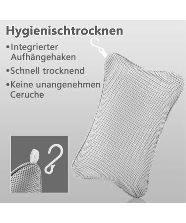 Collazoey Bath Pillow Bath Pillow for Bath with 2 Powerful Suction Cups for Firm Support Ergonomic Spa Bath Pillow Pillow - Buy Online on GoSupps.com