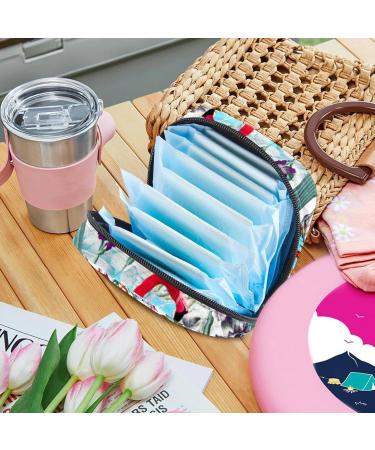 Colorful Flamingo Flower Storage Bags for Women's Bandages Menstrual Products & Tampons - Portable Holders for School & Office - Buy Online on GoSupps.com