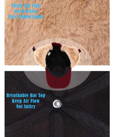 Gisdanchz Wool Baseball Hat with Ear Flaps | Red Winter Cap for Men & Women | Size 7-7 1/2 - Buy Online on GoSupps.com
