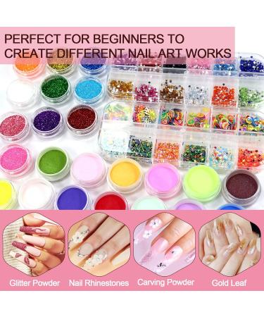 Shop Acrylic Nail Kit: Complete Set with Glitter & Carving Powder for Beginners - 9 Colors for Perfect Nail Extensions - Buy Online on GoSupps.com