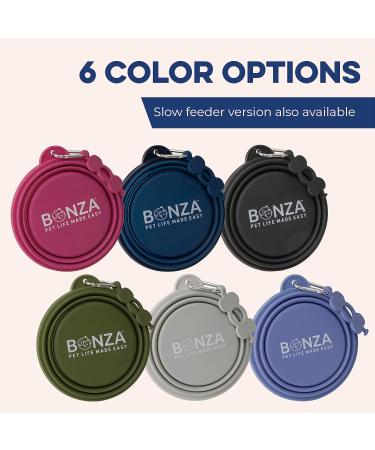 Bonza Extra Large Foldable Dog Bowl | Portable & Leak-Proof for Medium to Large Pets - Premium Travel Bowl in Navy Blue - Buy Online on GoSupps.com