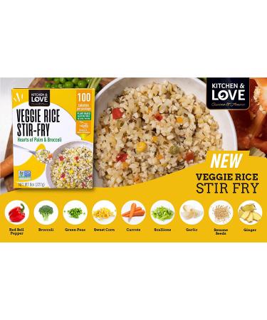 Kitchen & Love Hearts of Palm Veggie Rice Stir Fry  Low Carb  Low Calories  Plant Based  Non GMO  Gluten Free Rice Alternative  Vegan  Easy to Prepare Quick Meal 8 Oz (Pack of 3) Veggie Rice Stir Fry 3 Pack - Buy Online on GoSupps.com