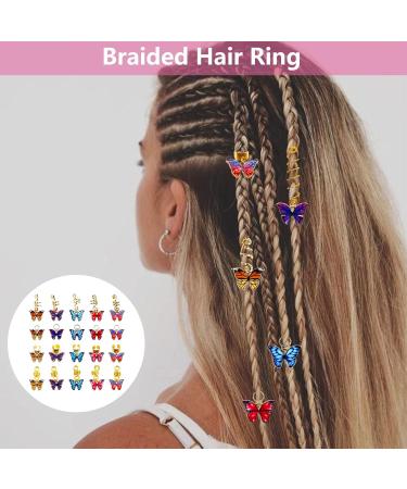 20 pieces braids jewellery butterfly braids metal cuffs lock clips hair accessories dreadlocks hair spirals clips hair beads dreadlock alloy hair braiding hair rings DIY women and men - Buy Online on GoSupps.com