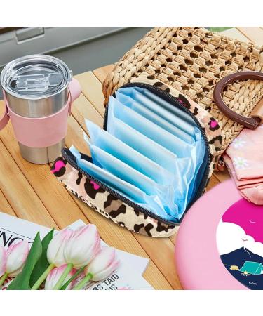 Portable Women's Binding-Up Bags | Menstrual Cup & Tampon Storage for Teens | Leopard Brown Multicolored - Buy Online on GoSupps.com