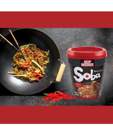 Nissin Soba Noodles Chili Flavour 8 Pack Wok Style Nissin Noodles - Soba Cup Noodles Bundled by The Great British Kitchen - Buy Online on GoSupps.com