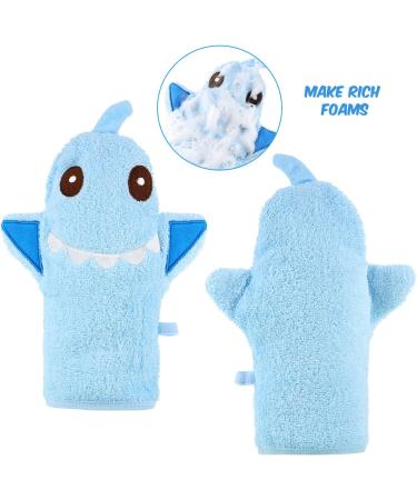 4 Pieces Baby Bath Gloves - Soft Animal Style Cotton Towels for Gentle Peeling - Duck Panda Sheep Design | Perfect for Baby Baths & Showers - Buy Online on GoSupps.com