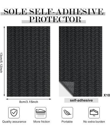 10 Pcs Non-Slip Shoe Sole Protectors 3.1 x 5.1 Inch - Black Adhesive Shoe Grip Pads for Women Men Shoes Heels Boots - Buy Online on GoSupps.com