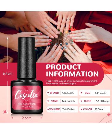 20pcs Gel Nail Polish Set Fall Colors Nude Red Brown Glitter Colorful Gel Polish Kit Popular Nail Art Colors U V Soak Off Gel polish Kit Gift for Women - Buy Online on GoSupps.com