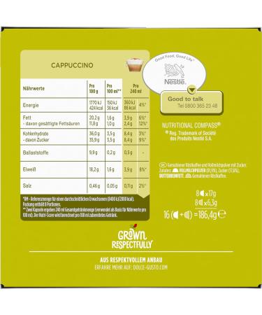 Nescaf Dolce Gusto Cappuccino - 16 Aroma Sealed Coffee Capsules | Arabica & Robusta Beans | Full-Bodied Coffee & Milk Foam | International Shipping Available - Buy Online on GoSupps.com