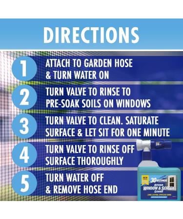 30 SECONDS Outdoor Window & Screen Cleaner - No Removal Spray & Rinse 2 Pack - Best for Glass Patio Doors & Furniture - Buy Online on GoSupps.com
