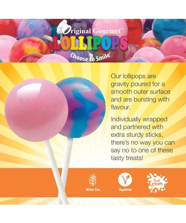 Original Gourmet Lollipop - 3 Individually Wrapped Lollipops per bag - Cotton Candy Bubblegum and Cherry - America's Number 1 Selling Lolly Brand - Gluten Free and Vegetarian 93g Bag - Buy Online on GoSupps.com
